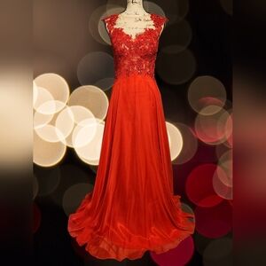 Aspeed Red Lace Prom Dress